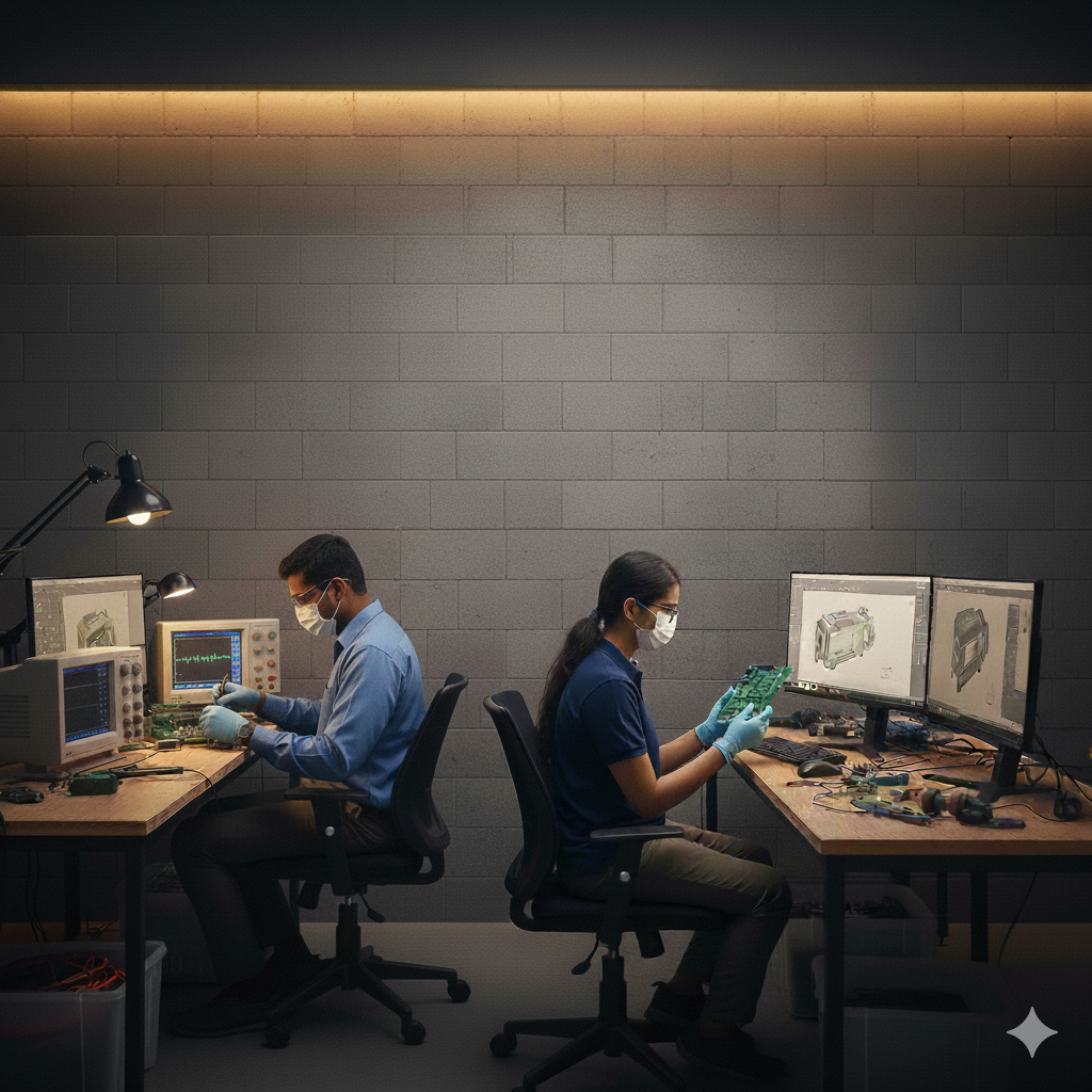 hands playing a guitar